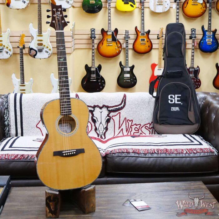 Paul Reed Smith PRS SE P50E Sitka Spruce Top Solid Maple Back & Sides Parlor Electric-Acoustic Guitar Black Gold Burst - Image 4