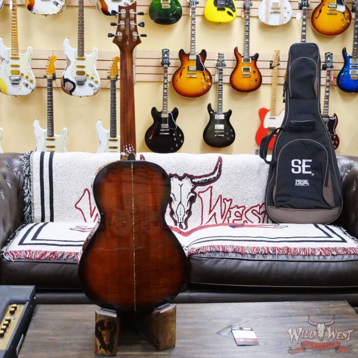 Paul Reed Smith PRS SE P50E Sitka Spruce Top Solid Maple Back & Sides Parlor Electric-Acoustic Guitar Black Gold Burst - Image 7