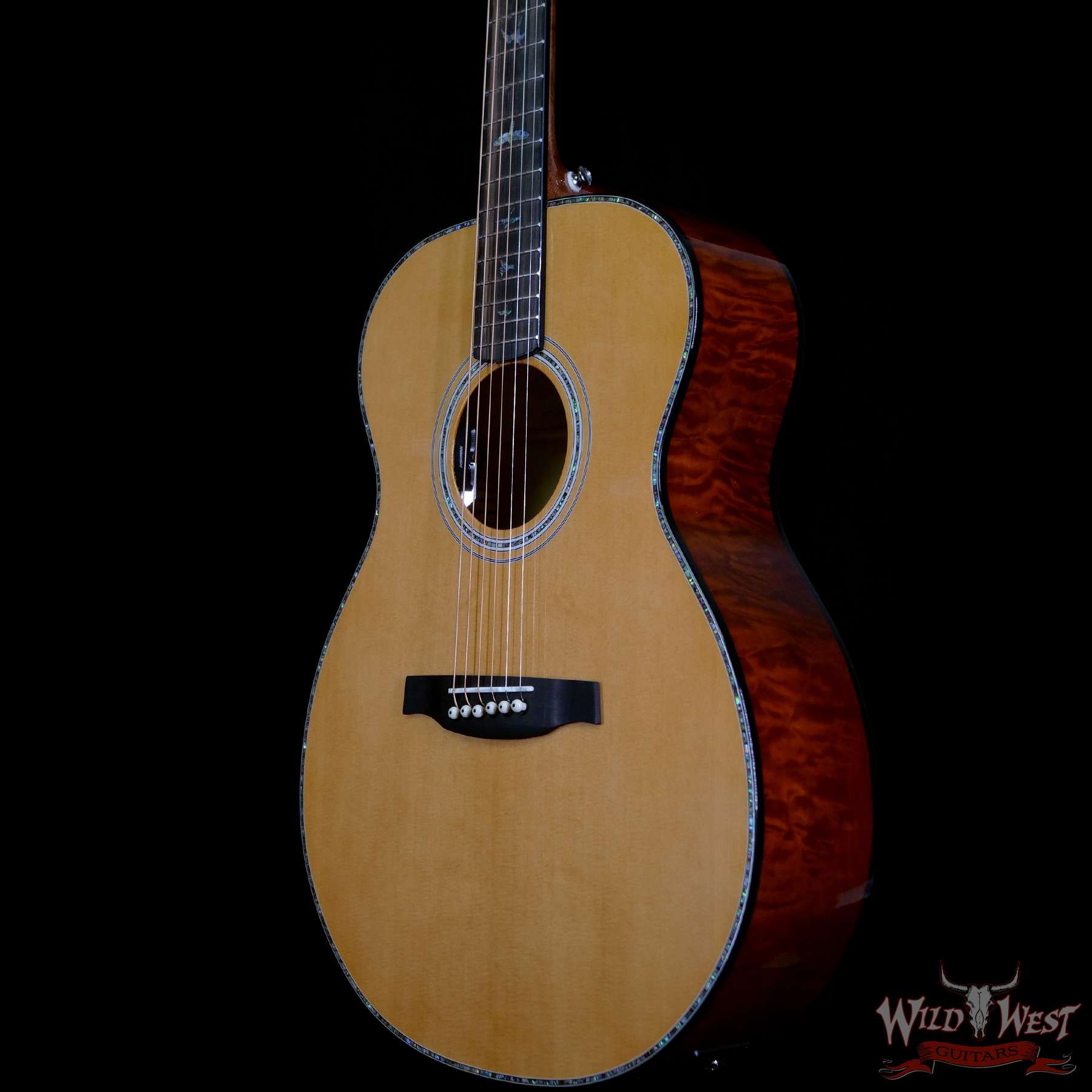 prs-se-t55e-c05856-br__wwg.jpg Paul Reed Smith PRS SE T55E Electric-Acoustic Guitar Quilted Maple Back and Side Black Gold Burst - Image 2