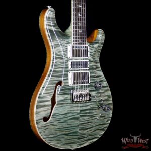 PRS Private Stock PS6907 John Mayer Super Eagle II Semi-Hollow Flame Maple Top and Neck Hemp Green - Image 4