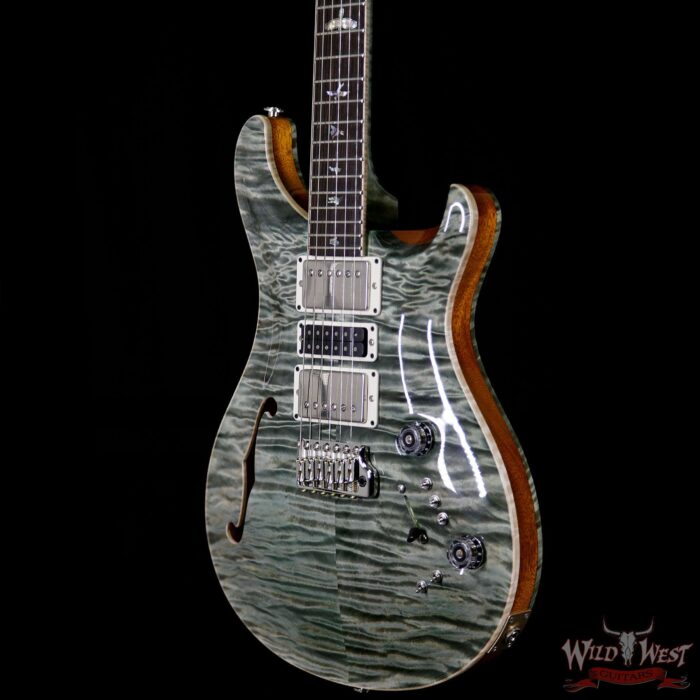 PRS Private Stock PS6907 John Mayer Super Eagle II Semi-Hollow Flame Maple Top and Neck Hemp Green - Image 2