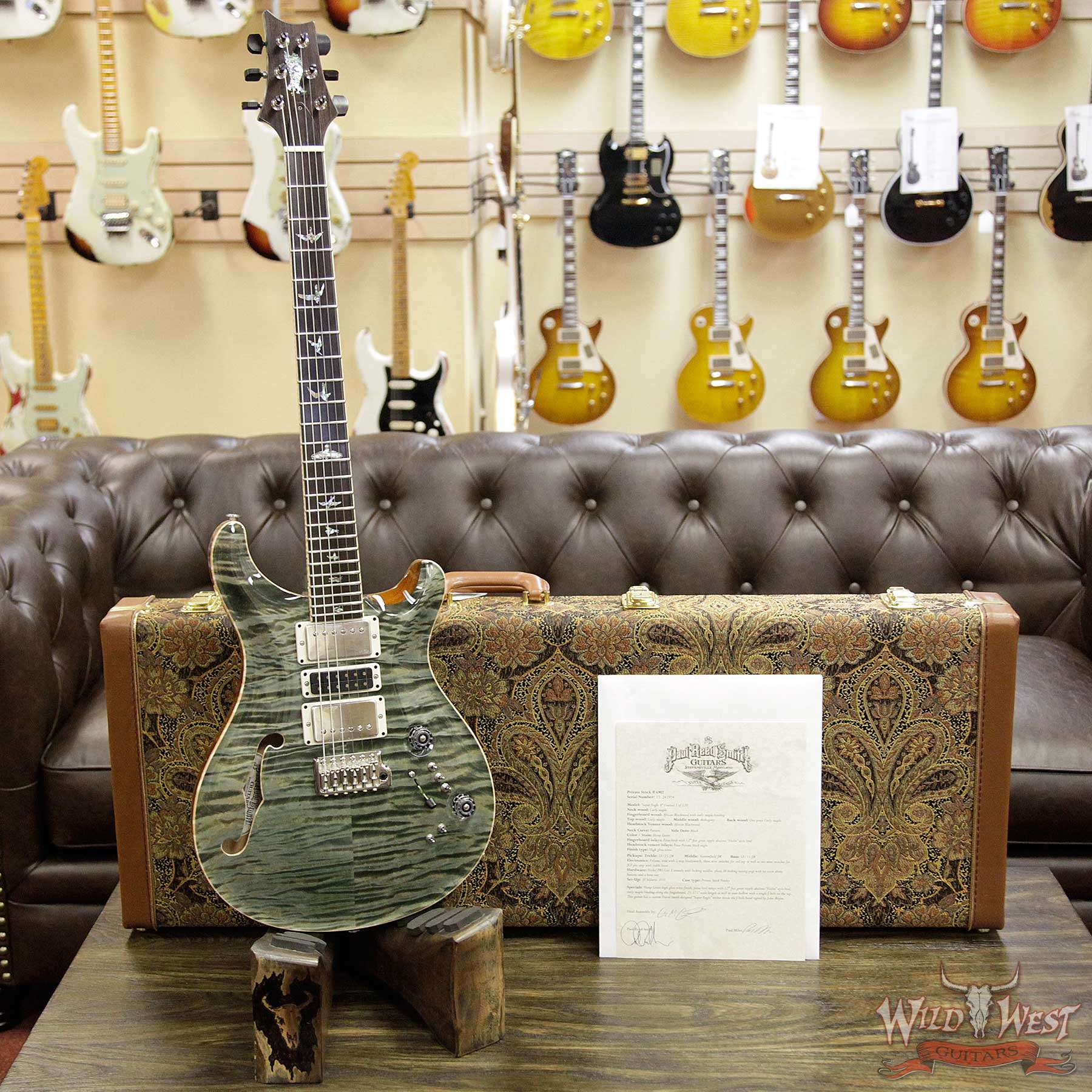 prs-supereagleii-241974-d1__wwg.jpg PRS Private Stock PS6907 John Mayer Super Eagle II Semi-Hollow Flame Maple Top and Neck Hemp Green - Image 13