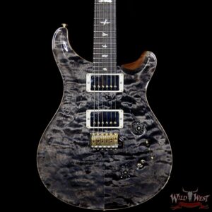 PRS Wood Library Quilted 10 Top Custom 24-08 Flame Mahogany Neck Brazilian Rosewood Fretboard Charcoal - Image 3