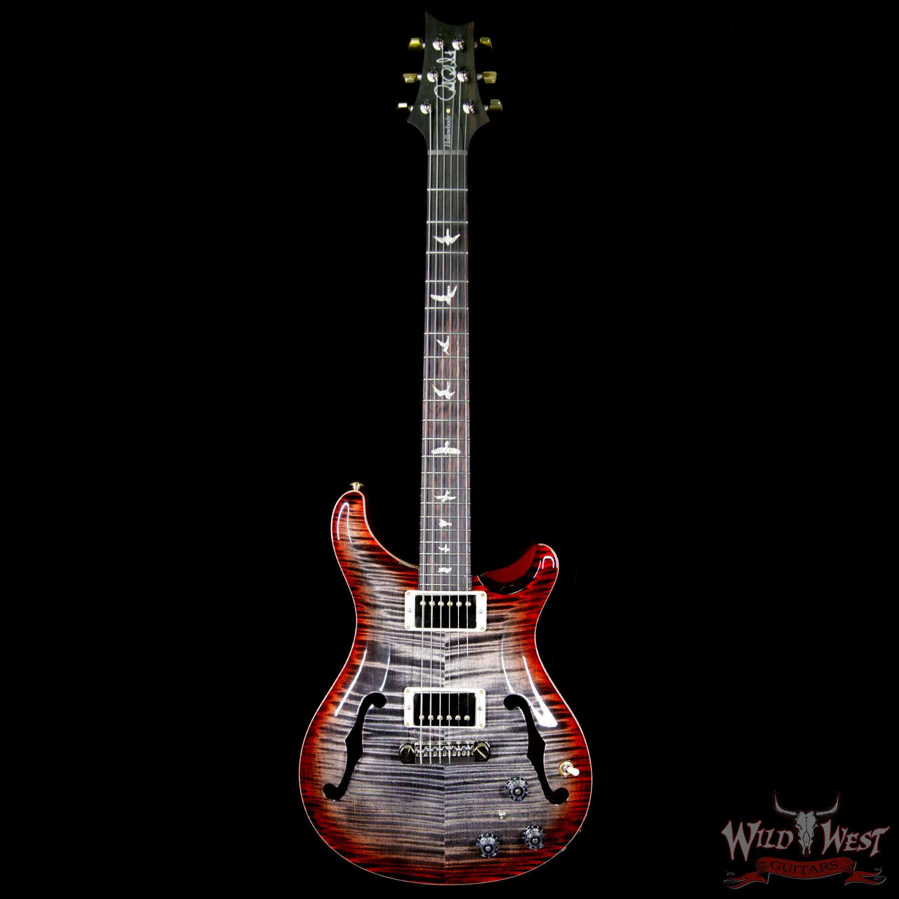 prs-wl-10top-ft-hbibrz-charcoalcherryburst-bf__wwg.jpg PRS Wood Library Flame 10 Top Hollowbody I Piezo HB1 Brazilian Rosewood Board Charcoal Cherry Burst - Image 5