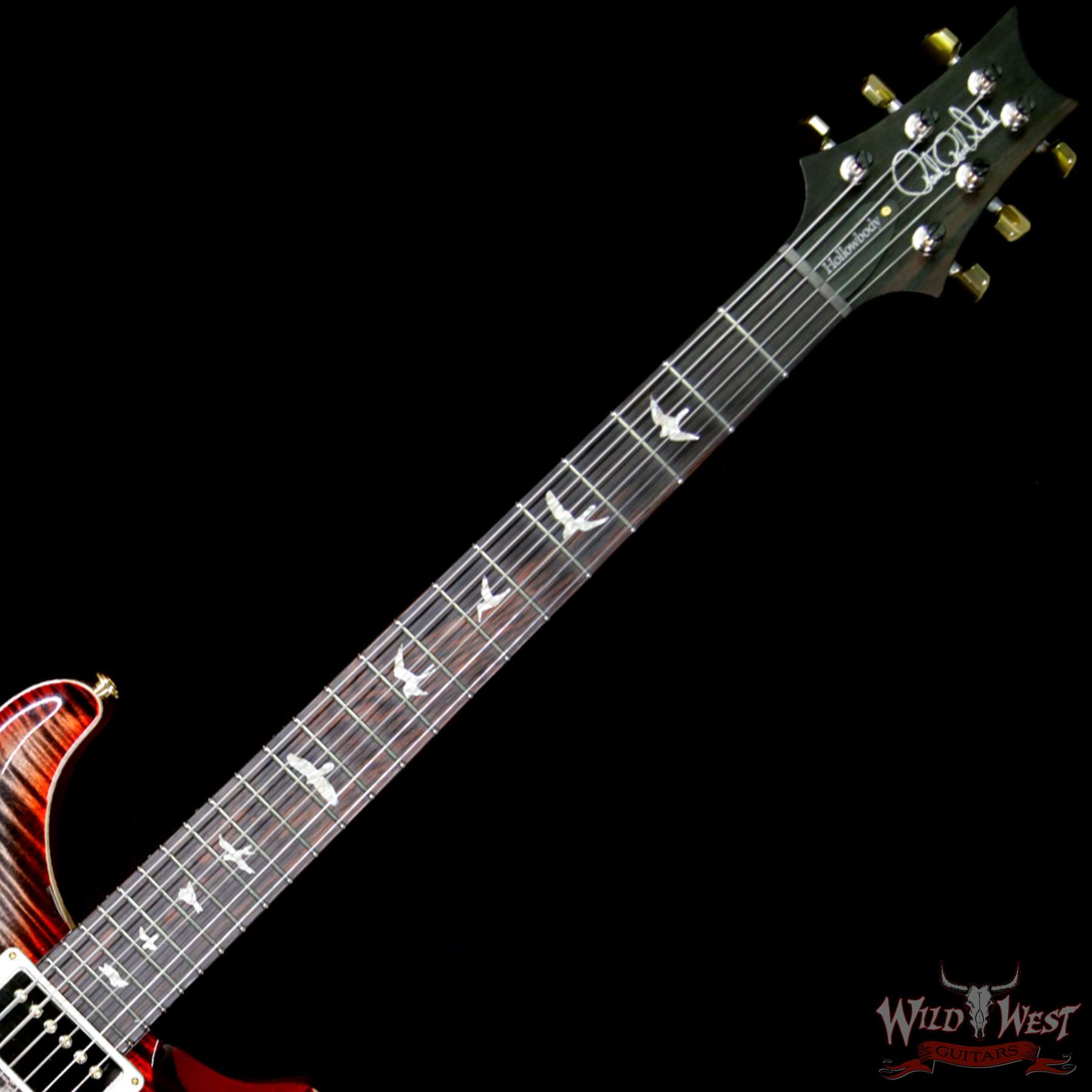 prs-wl-10top-ft-hbibrz-charcoalcherryburst-bnf__wwg.jpg PRS Wood Library Flame 10 Top Hollowbody I Piezo HB1 Brazilian Rosewood Board Charcoal Cherry Burst - Image 9