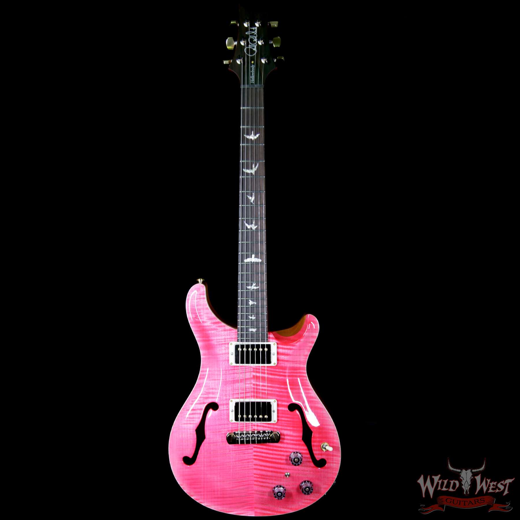 prs-wl-10top-ft-hibi-bonniepink-250877-bbf__wwg.jpg 2018 PRS Wood Library 10 Top Hollowbody I Piezo HB1 Flame Top & Neck Brazilian Rosewood Board Bonnie Pink - Image 5