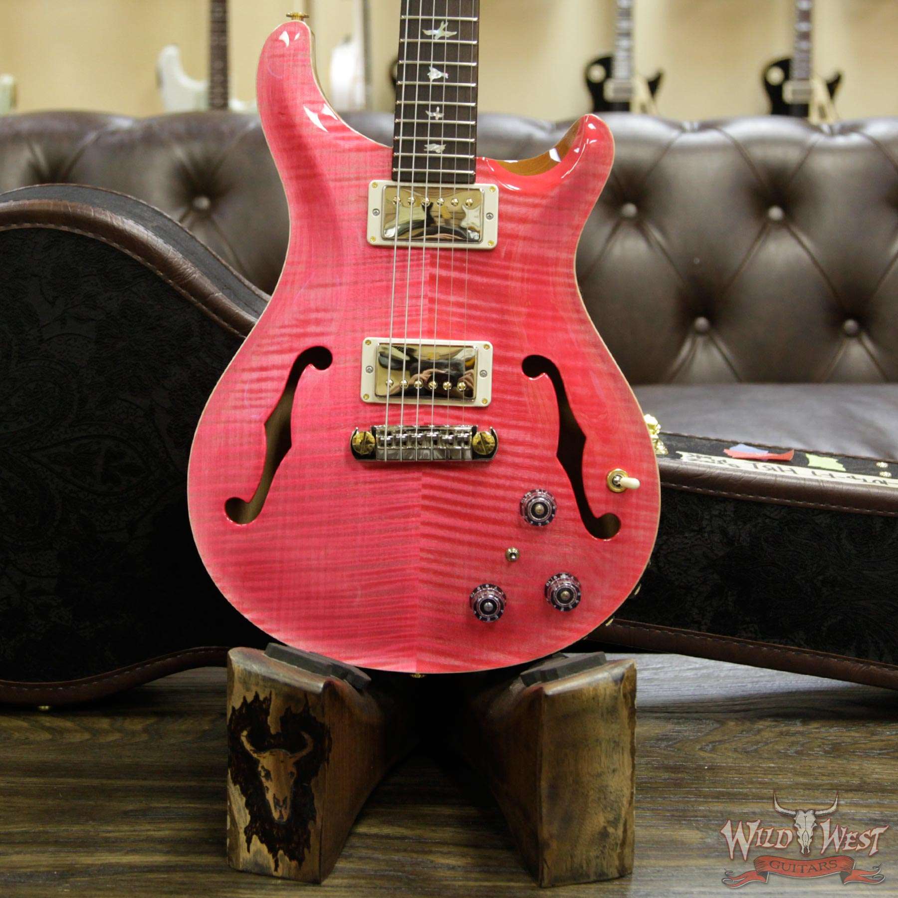 prs-wl-10top-ft-hibi-bonniepink-250877-d1__wwg.jpg 2018 PRS Wood Library 10 Top Hollowbody I Piezo HB1 Flame Top & Neck Brazilian Rosewood Board Bonnie Pink - Image 13
