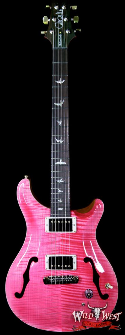 2018 PRS Wood Library 10 Top Hollowbody I Piezo HB1 Flame Top & Neck Brazilian Rosewood Board Bonnie Pink