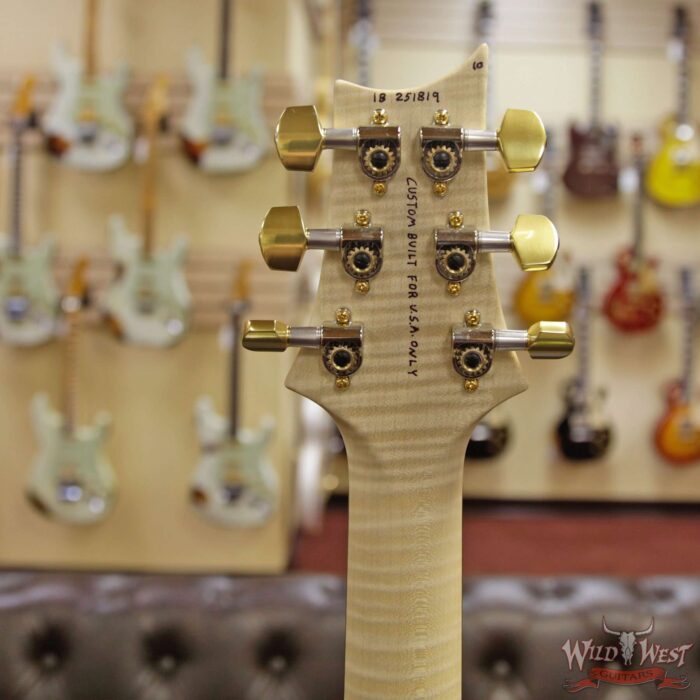 PRS Wood Library 10 Top Custom 24 Fatback Quilt Top Flame Neck Korina Brazilian Rosewood Board Blue Fade - Image 13