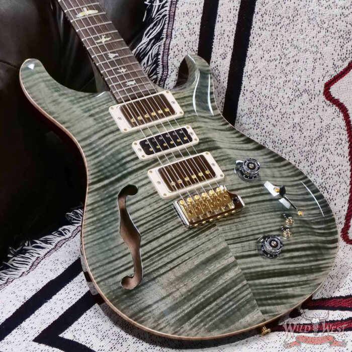 Paul Reed Smith PRS Wood Library 10 Top Special 22 Semi-Hollow Flame Maple Neck Brazilian Rosewood Fingerboard Trampas Green 7.15 LBS (US Only / No International Shipping) - Image 8