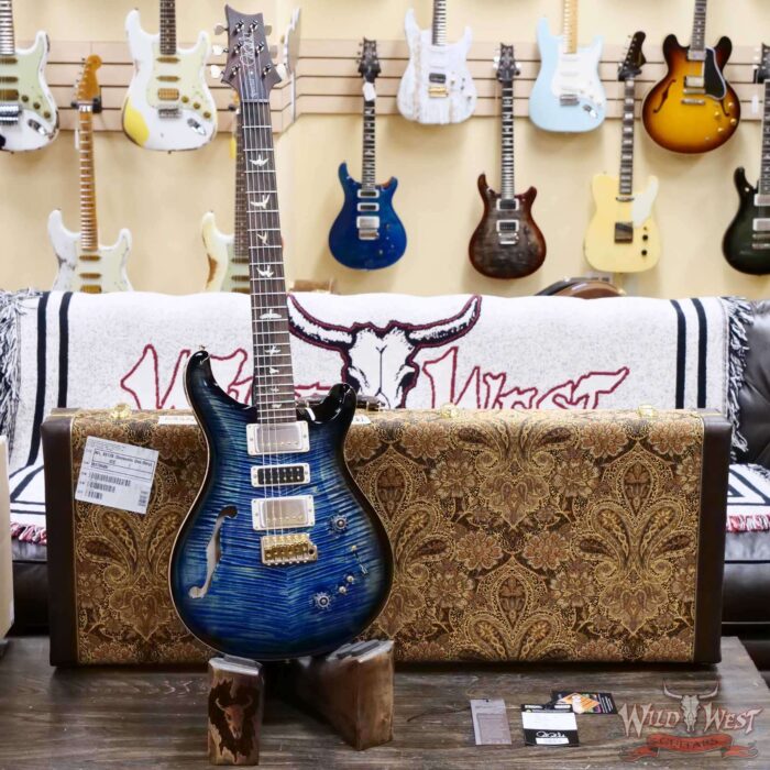 Paul Reed Smith PRS Wood Library 10 Top Special 22 Semi-Hollow Flame Maple Neck Brazilian Rosewood Fingerboard River Blue Smokeburst 6.90 LBS (US Only / No International Shipping) - Image 6