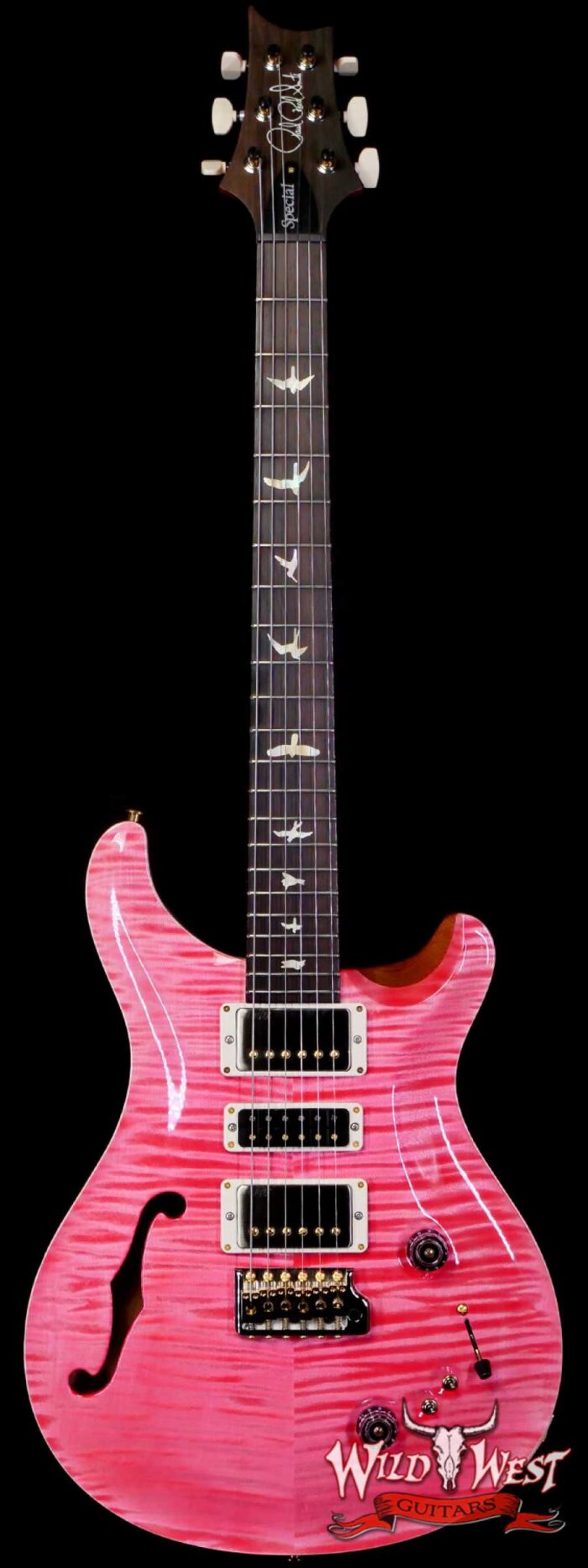 Paul Reed Smith PRS Wood Library 10 Top Special 22 Semi-Hollow Flame Maple Neck Brazilian Rosewood Fingerboard Bonnie Pink 7.30 LBS (US Only / No International Shipping) - Image 1