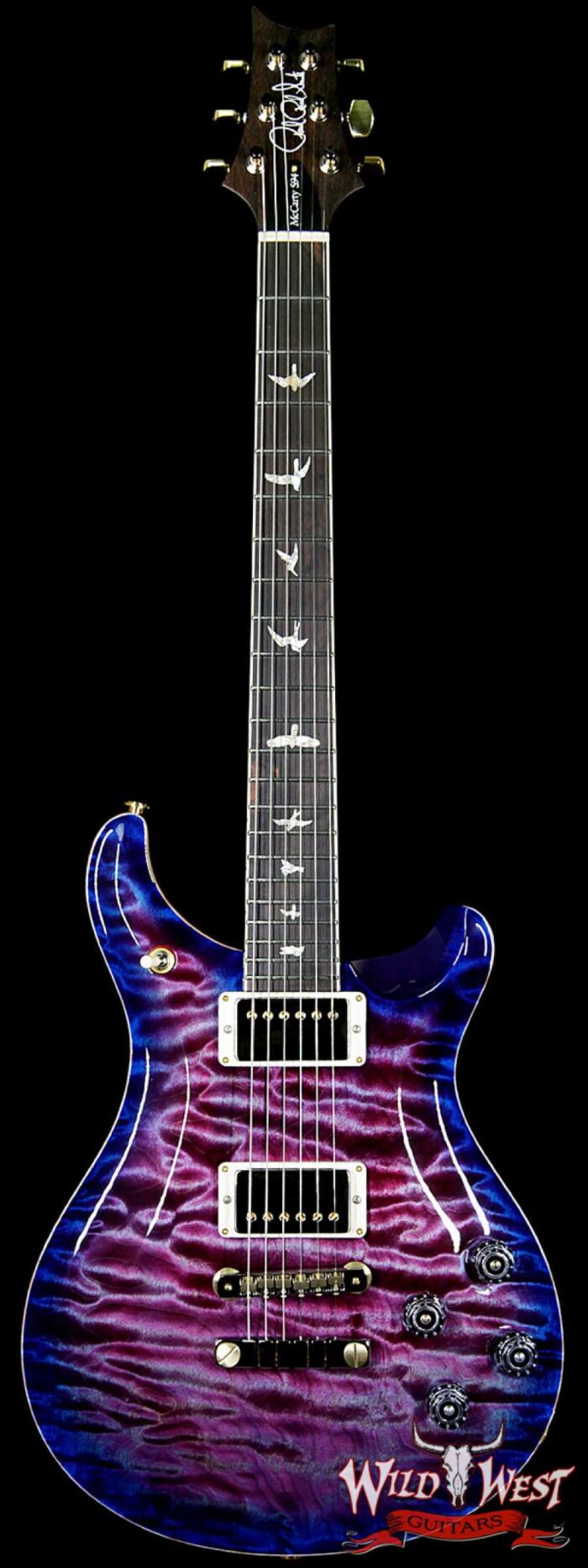 PRS Wood Library Artist Package McCarty 594 One Piece Quilt Top Brazilian Rosewood Violet Blue Burst - Image 1