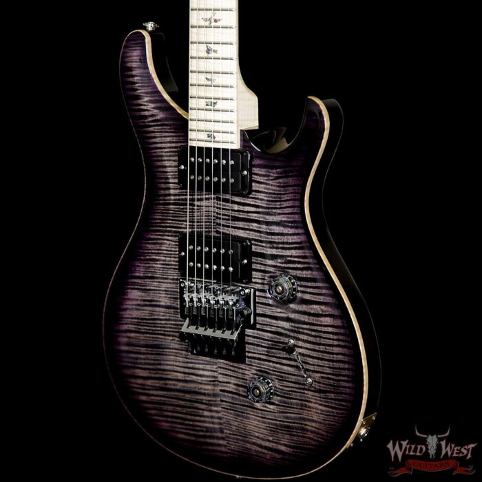 PRS Wood Library Artist Package Custom 24 Floyd Rose Flame Maple Top Neck & Board Charcoal Purple Burst - Image 2