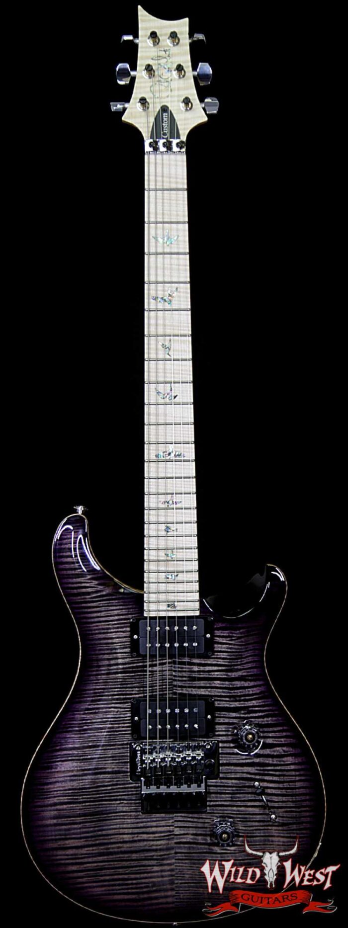 PRS Wood Library Artist Package Custom 24 Floyd Rose Flame Maple Top Neck & Board Charcoal Purple Burst - Image 1