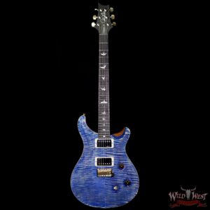 PRS Wood Library Artist Package Custom 24 Fatback Flame Top Neck African Blackwood Board Faded Blue Jean - Image 5