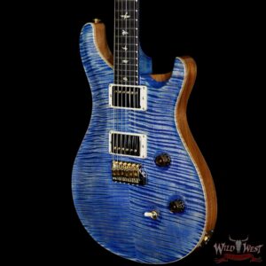 PRS Wood Library Artist Package Custom 24 Fatback Flame Top Neck African Blackwood Board Faded Blue Jean - Image 2