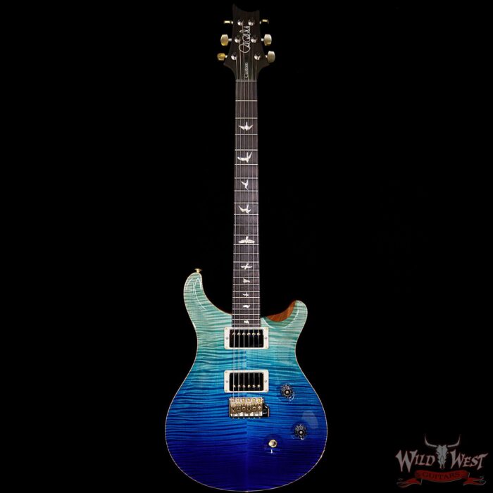 PRS Wood Library Artist Package Custom 24 Fatback Flame Maple Neck African Blackwood Board Blue Fade - Image 5