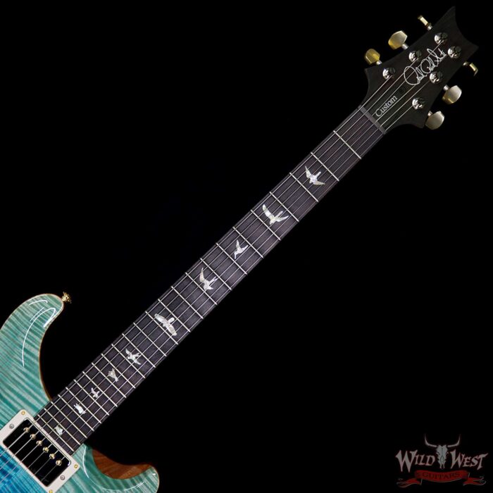 PRS Wood Library Artist Package Custom 24 Fatback Flame Maple Neck African Blackwood Board Blue Fade - Image 8
