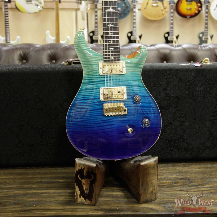 PRS Wood Library Artist Package Custom 24 Fatback Flame Maple Neck African Blackwood Board Blue Fade - Image 10