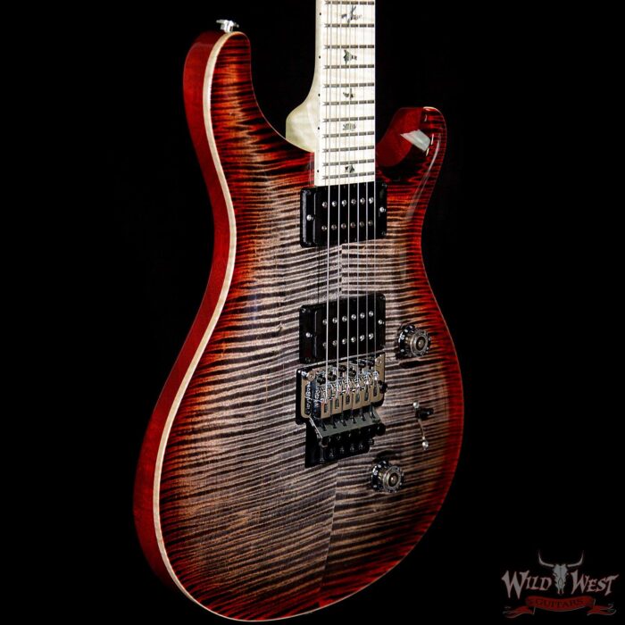 PRS Wood Library Artist Package Custom 24 Floyd Rose Flame Maple Top Neck & Board Charcoal Cherry Burst - Image 4
