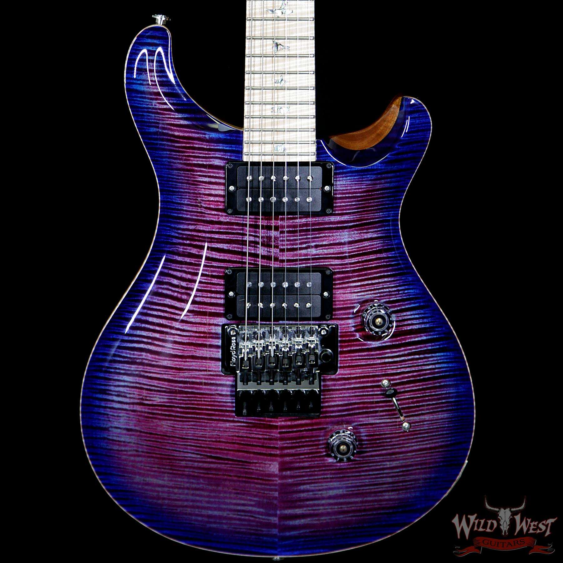 prs-wl-ap-ft-cu24fr-fnfb-violetblueburst-254989-bbf__wwg.jpg PRS Wood Library Artist Package Custom 24 Floyd Rose Flame Maple Top Neck & Board Violet Blue Burst - Image 3