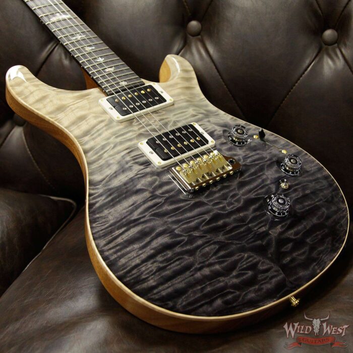 PRS Wood Library Artist Package Quilt Top Custom 24 Piezo P24 Brazilian Rosewood Board Grey Black Fade - Image 11
