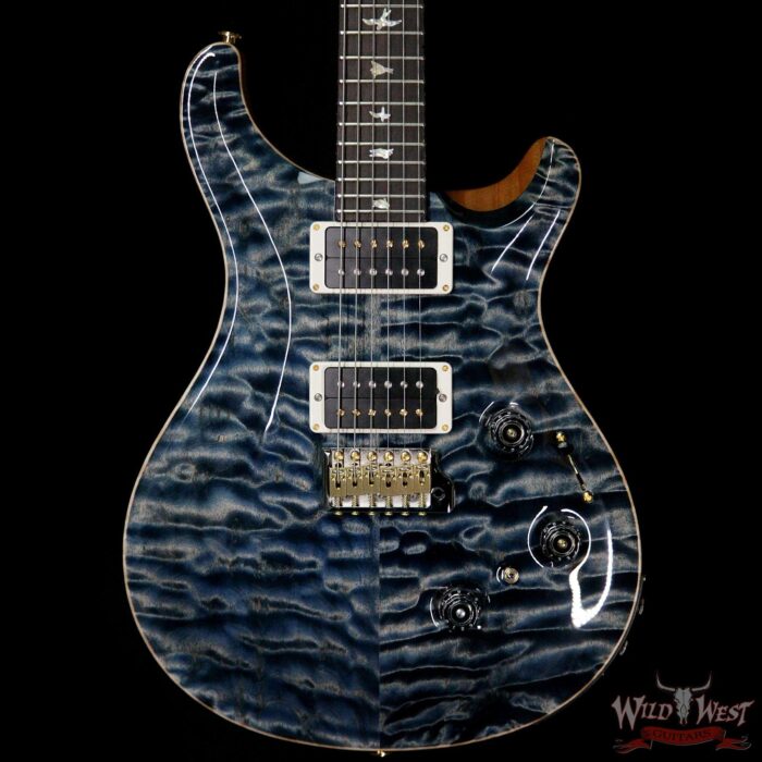 PRS Wood Library Artist Package Quilt Top Custom 24 Piezo P24 Brazilian Rosewood Board Faded Whale Blue - Image 3