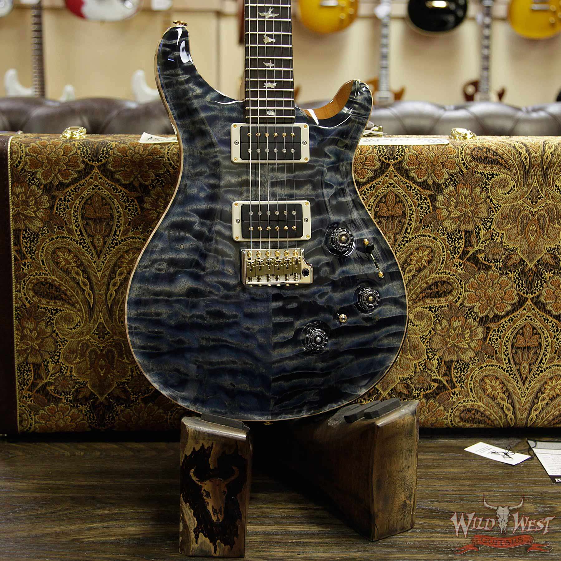 prs-wl-ap-qt-custom24piezo-brz-fwb-275184-d2__wwg.jpg PRS Wood Library Artist Package Quilt Top Custom 24 Piezo P24 Brazilian Rosewood Board Faded Whale Blue - Image 12