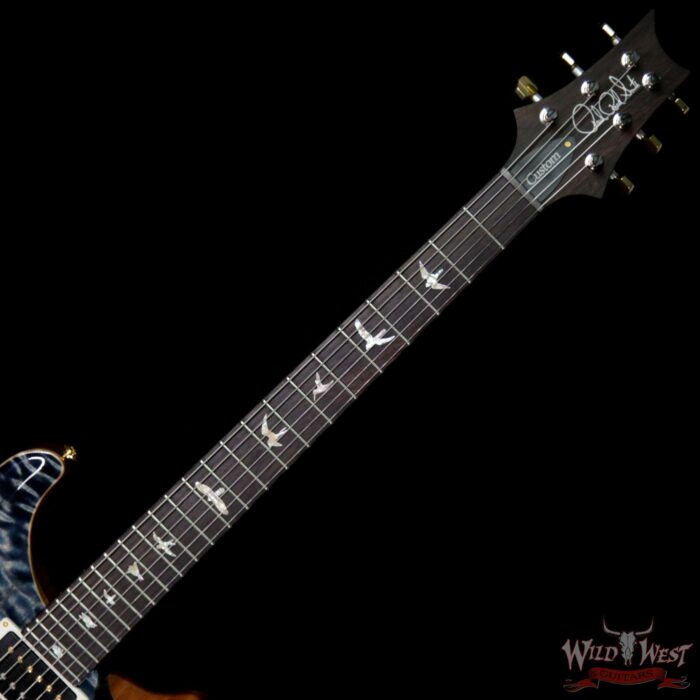 PRS Wood Library Artist Package Quilt Top Custom 24 Piezo P24 Brazilian Rosewood Board Faded Whale Blue - Image 8