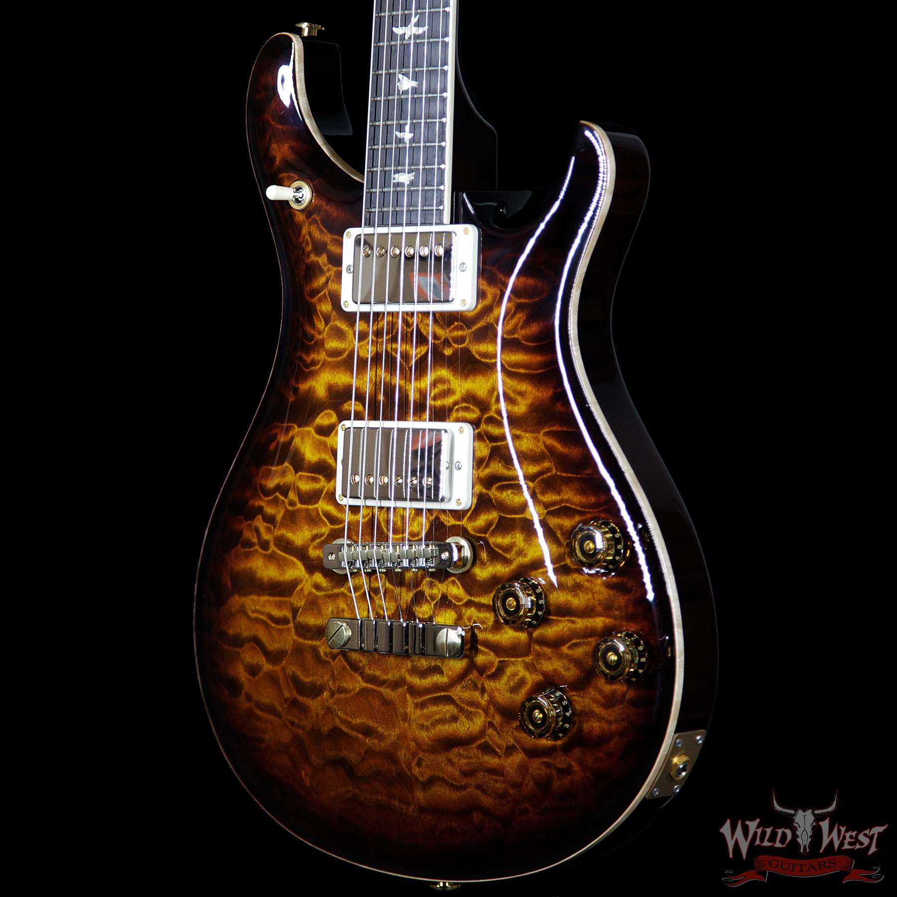prs-wl-ap-qt-mc594-blackgoldburst-246900-br__wwg.jpg PRS Wood Library Artist Package McCarty 594 Quilt Maple Top Brazilian Rosewood Fretboard Black Gold Burst - Image 2