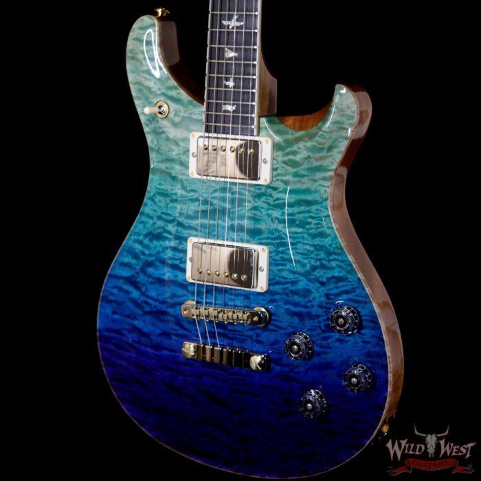 2018 PRS Wood Libaray Artist Package McCarty 594 Quilt Maple Top Ebony Board Fade Blue - Image 2