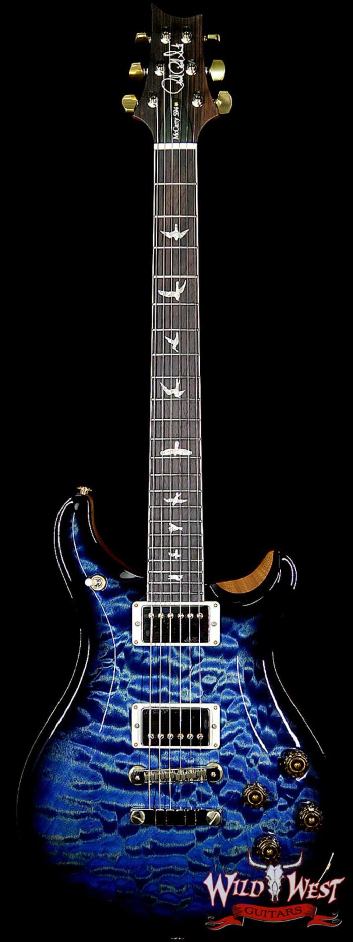 PRS Wood Library Artist Package McCarty 594 1-Piece Quilted Maple Top Brazilian Rosewood Fretboard River Blue Smokeburst - Image 1