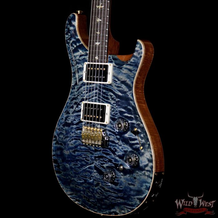 PRS Wood Library Artist Package Quilt Top Custom 24 Piezo P24 Brazilian Rosewood Board Faded Whale Blue - Image 2