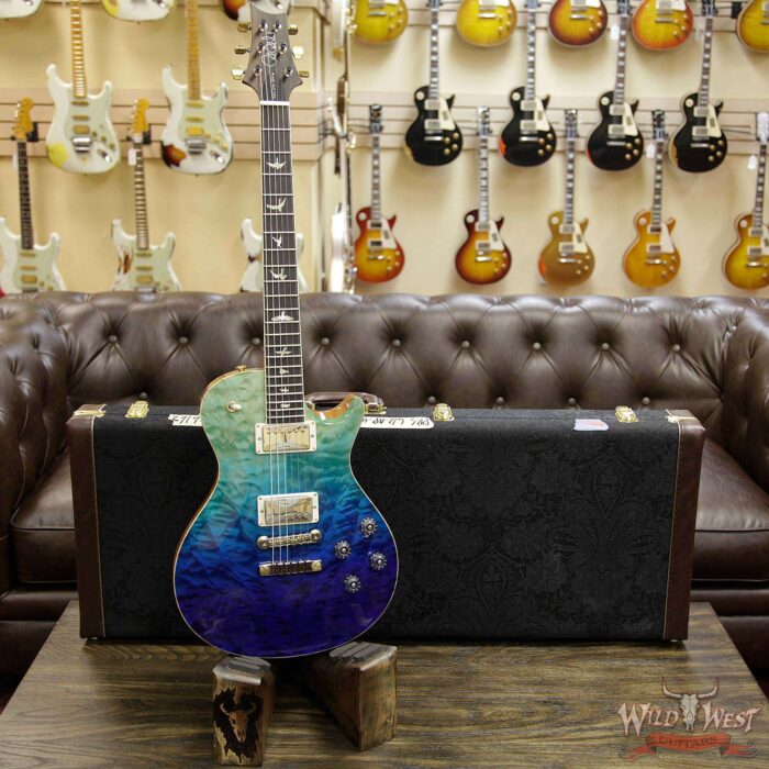PRS Wood Library Artist Package McCarty Singlecut SC594 Quilt Top Brazilian Rosewood Board Blue Fade - Image 12
