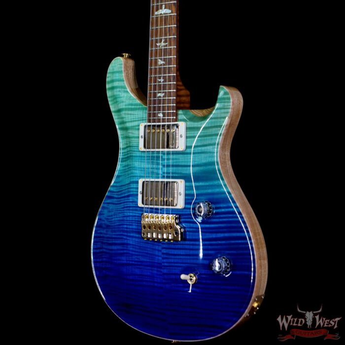 Paul Reed Smith Wood Library 10 Top Swamp Ash Custom 24 Roasted Maple Neck Cocobolo Board Blue Fade - Image 2