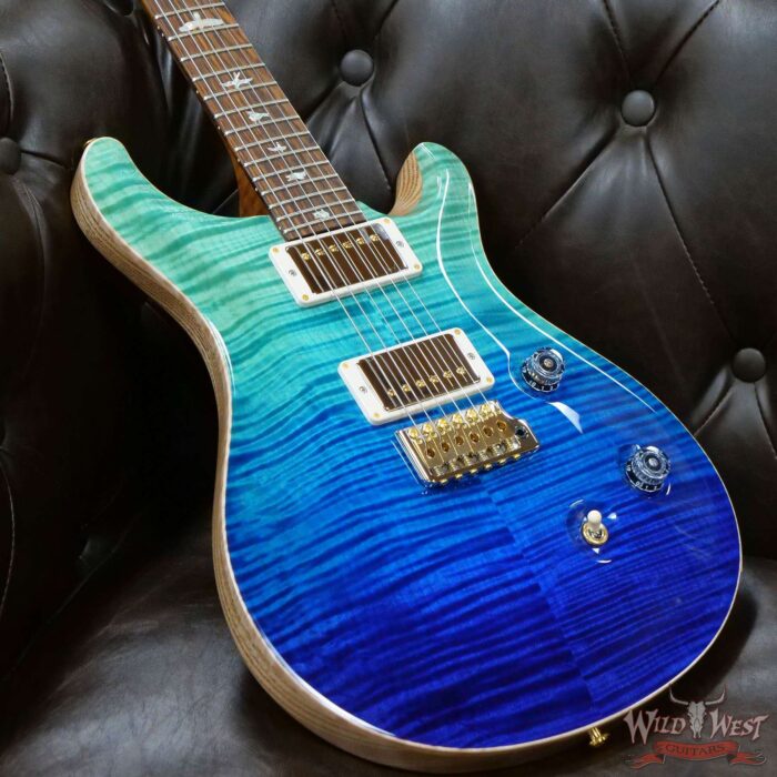 Paul Reed Smith Wood Library 10 Top Swamp Ash Custom 24 Roasted Maple Neck Cocobolo Board Blue Fade - Image 8