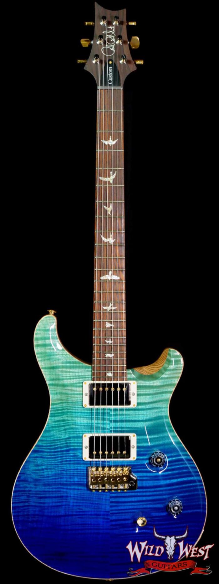 Paul Reed Smith Wood Library 10 Top Swamp Ash Custom 24 Roasted Maple Neck Cocobolo Board Blue Fade - Image 1