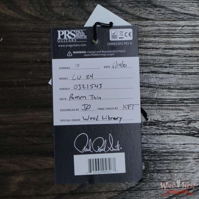 Paul Reed Smith Wood Library 10 Top Swamp Ash Custom 24 Roasted Maple Neck Cocobolo Board Violet Blue Burst - Image 12