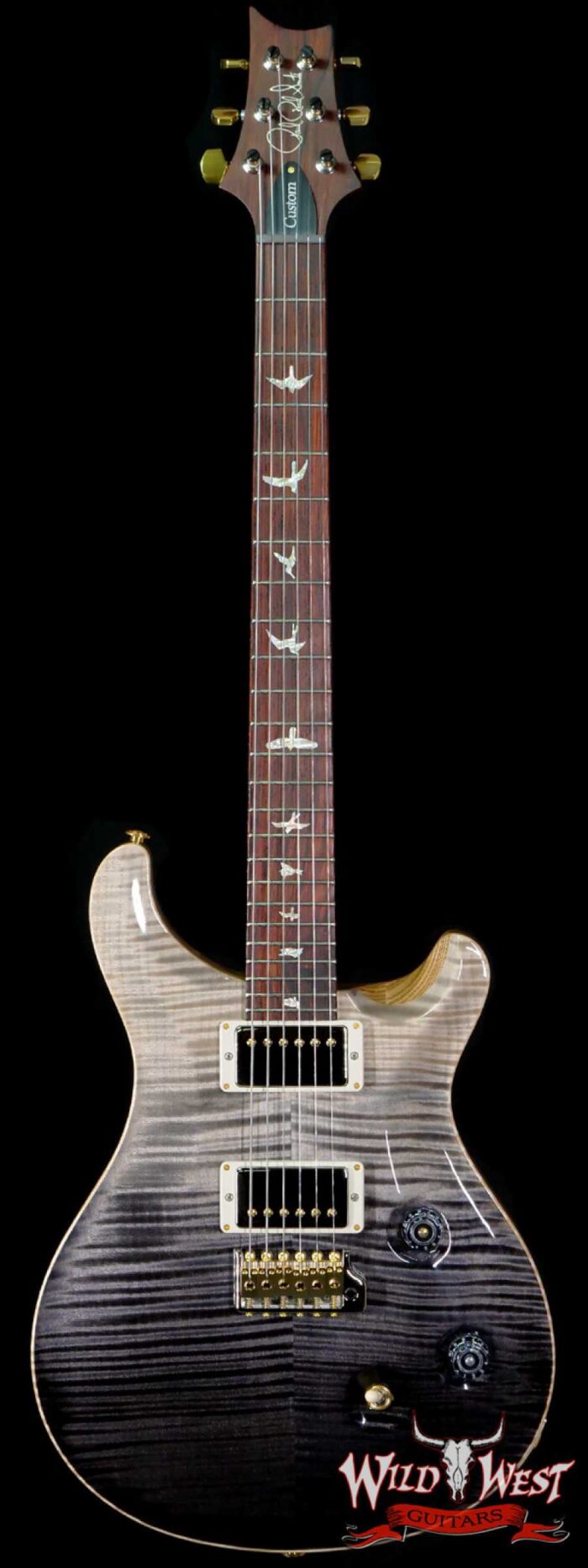 Paul Reed Smith Wood Library 10 Top Swamp Ash Custom 24 Roasted Maple Neck Cocobolo Board Gray Black Fade - Image 1