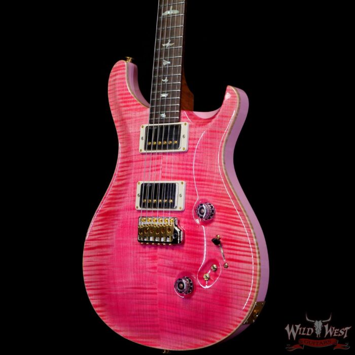 Paul Reed Smith Wood Library 10 Top Custom 24-08 Roasted Flame Maple Neck Brazilian Rosewood Board Bonnie Pink - Image 2