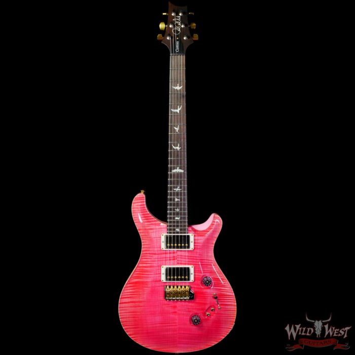 Paul Reed Smith Wood Library 10 Top Custom 24-08 Roasted Flame Maple Neck Brazilian Rosewood Board Bonnie Pink - Image 3