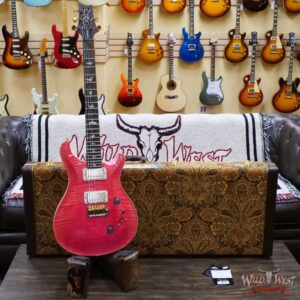 Paul Reed Smith Wood Library 10 Top Custom 24-08 Roasted Flame Maple Neck Brazilian Rosewood Board Bonnie Pink - Image 6