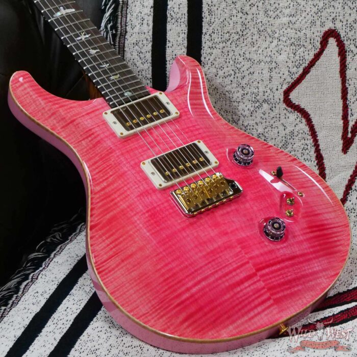 Paul Reed Smith Wood Library 10 Top Custom 24-08 Roasted Flame Maple Neck Brazilian Rosewood Board Bonnie Pink - Image 8