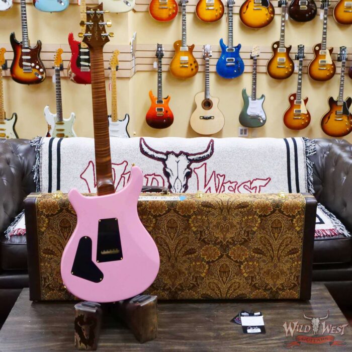 Paul Reed Smith Wood Library 10 Top Custom 24-08 Roasted Flame Maple Neck Brazilian Rosewood Board Bonnie Pink - Image 9