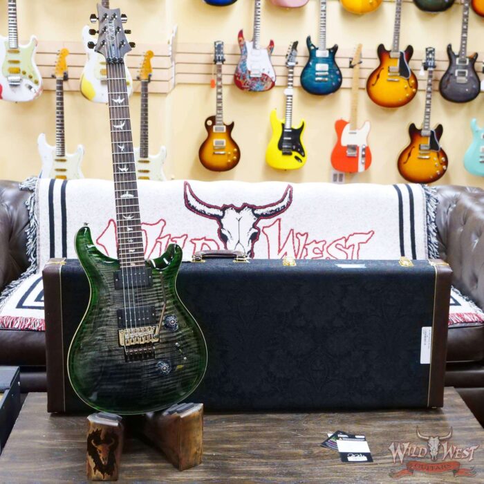 Paul Reed Smith PRS Wood Library 10 Top Custom 24 Floyd Rose Brazilian Rosewood Fingerboard Flame Maple Neck Charcoal Jade Burst - Image 6