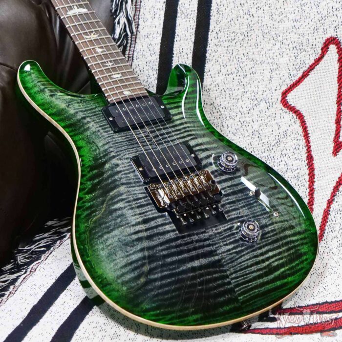 Paul Reed Smith PRS Wood Library 10 Top Custom 24 Floyd Rose Brazilian Rosewood Fingerboard Flame Maple Neck Charcoal Jade Burst - Image 8