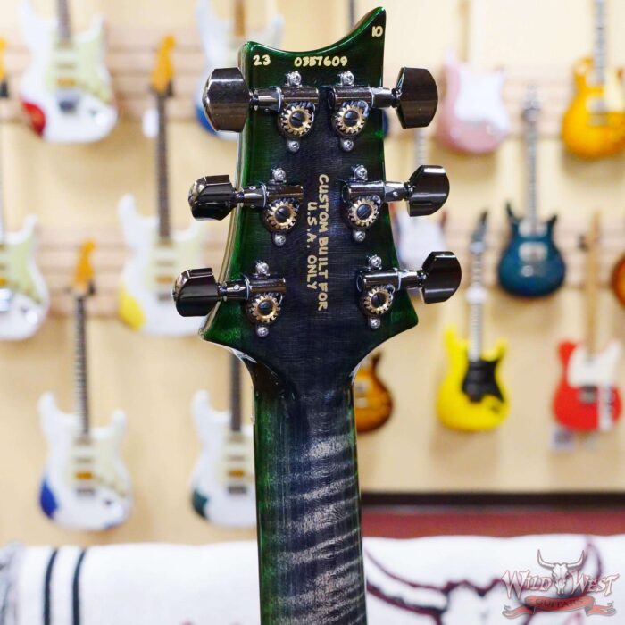 Paul Reed Smith PRS Wood Library 10 Top Custom 24 Floyd Rose Brazilian Rosewood Fingerboard Flame Maple Neck Charcoal Jade Burst - Image 10