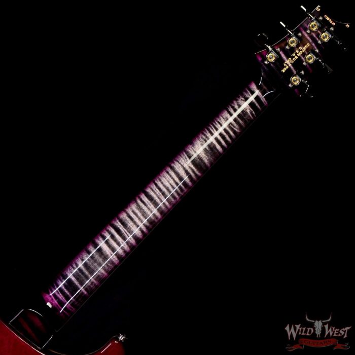 Paul Reed Smith PRS Wood Library 10 Top Custom 24 Floyd Rose Brazilian Rosewood Fingerboard Flame Maple Neck Charcoal Purple Burst - Image 5