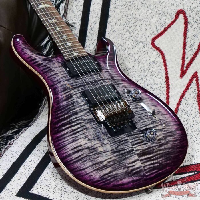 Paul Reed Smith PRS Wood Library 10 Top Custom 24 Floyd Rose Brazilian Rosewood Fingerboard Flame Maple Neck Charcoal Purple Burst - Image 8